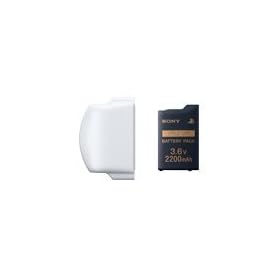 �o�b�e���[�p�b�N(2200mAh) PSP-2000/3000�V���[�Y�p�o�b�e���[�J�o�[(�p�[���E�z���C�g)�t��