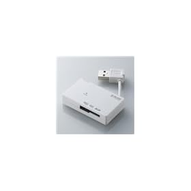ELECOM ���������[�_���C�^ SD�J�[�h�S�V���[�X�Ή�(�z���C�g) MR-C13WH