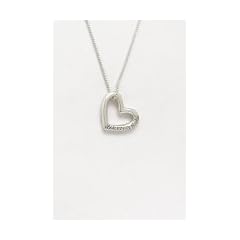 Love Never Fails Sterling Silver 18 Inch Heart Pendant