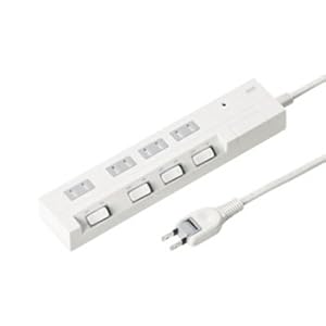 【クリックで詳細表示】SANWA SUPPLY 節電エコタップ 2P・4個口 3m TAP-S15-3