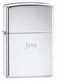  High Polish Chrome Engraved Zippo Lighter - Jive