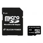  シリコンパワー micro SDHCカード 4GB (Class6) ブリスターパッケージ 永久保証 (SDHCアダプター付) SP004GBSTH006V10