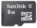  SanDisk microSDHC 8GB Class2 簡易パッケージ
