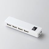 �G���R�� �[�d�ł��� �Z���t&�o�X�Ή�4�|�[�g USB2.0�n�u(�z���C�g) U2H-FC014SWH�G���R���ɂ��
