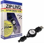  CABLES UNLIMITED ZIP-USB-C05 Zip-Linq USB-A to Mini USB 5 Pin Retractable Cable
