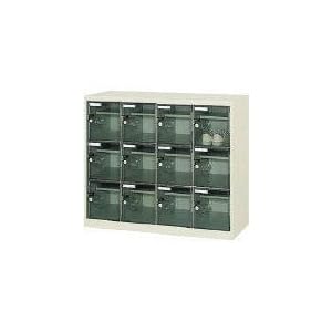 【クリックで詳細表示】トラスコ中山 (TRUSCO) シューズケース(ポリカーボネット樹脂扉付・錠なし) 【1050×380×880mm】 SC-12WPC