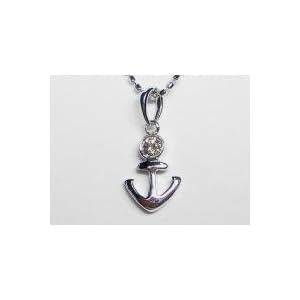 【クリックで詳細表示】K18WGダイヤペンダント 0.05CT K18WGカットボール40cm SP1D0748