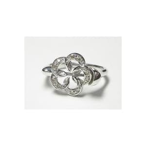 【クリックで詳細表示】K18WGダイヤリング 0.08CT F823 14号