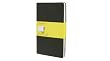 Moleskine Square Cahier Journal Black Large: set of 3 Square Journals