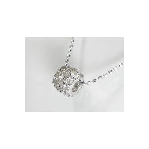 【クリックで詳細表示】K18WGダイヤペンダント 0.52CT K18WGカットボール40cm TOP2383