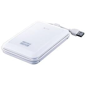 BUFFALO USB2.0�Ή� �ϏՌ��|�[�^�u��HDD TurboUSB�@�\���� 300GB �z���C�g HD-PM300U2-WH