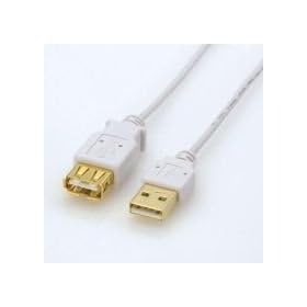 [ELECOM���G���R����] ���񂵂̗ǂ��ɍ�USB2.0�����P�[�u����A-A�����^�C�v��[1.5m] U2C-EX15WH