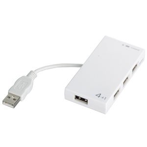 【クリックで詳細表示】BUFFALO USB2.0Hub バスパワー 4＋1ポート 充電ポート付 ホワイト BSH5U02WH