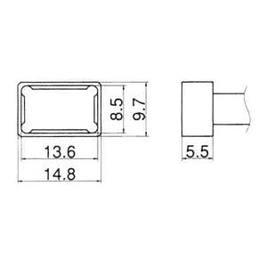 【クリックでお店のこの商品のページへ】白光(HAKKO) 交換こて先 T12-1201 クワッド13.6×8.5