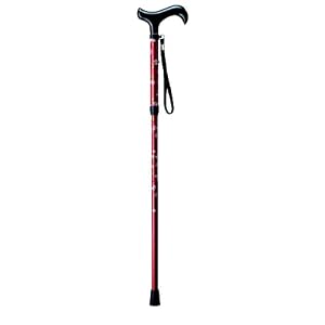 【クリックでお店のこの商品のページへ】カーボン C-55 折りたたみ式杖 レッド/ばら