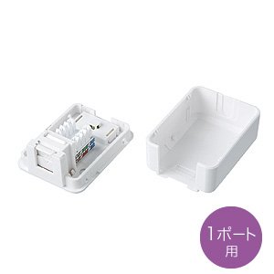 【クリックで詳細表示】SANWA SUPPLY CAT5e対応の1ポート、シャッター付ローゼットキット(マグネット付) LA-RZ-21K