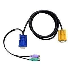 【クリックで詳細表示】ハイパーツールズ ATEN PS/2対応KVMケーブル 1.8M (SPHD15⇔DSUB15・PS/2) 2L-5702P