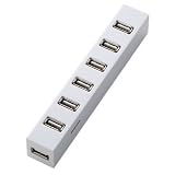ELECOM USB�n�u USB2.0�Ή� ��������Œ� �}�O�l�b�g�t �Z���t�E�o�X�p���[���Ή� 7�|�[�g 1.5m �z���C�g U2H-Z7SWH�G���R���ɂ��