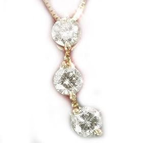 K18PG 0.3ct�_�C�������h�X���[�X�g�[���y���_���g�l�b�N���X�y�ӕʃJ�[�h�t���z