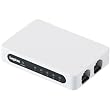 Logitec 10/100Mbps �X�C�b�`���OHUB 5�|�[�g �d���O�t �����^ �v���X�`�b�N�P�[�X USB���d�P�[�u��(�z���C�g) LAN-SW05N/PSW
