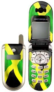  Jamaican Flag - Motorola V180 Cell Phone Protector Skin Decals - Faceplates