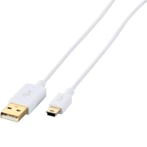 【クリックで詳細表示】ELECOM USB2.0ケーブル for Apple A-miniBタイプ 極細 2m ホワイト U2C-AP-MX20WH