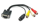  VGA Adapter to TV S-Video RCA Out Cable for PC Video