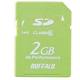 BUFFALO SD�J�[�h �������f�� 2GB �O���[�� RSDC-G2GC6/GR