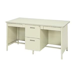 【クリックで詳細表示】NTSデスク(旧JIS規格1号) ニ人用机(幅1525×奥行760×高さ740mm)()： 文房具・オフィス用品
