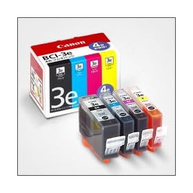 Canon �C���N�^���N BCI-3e 4�F�}���`�p�b�N BK/C/M/Y