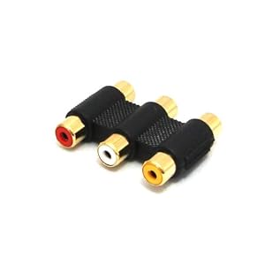 【クリックで詳細表示】【変換プラグ】AV端子中継プラグ 3ピン⇔3ピン延長