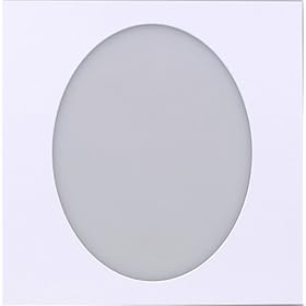 【クリックで詳細表示】Vカットマット 楕円四つ切 スクエア ホワイト 5枚組