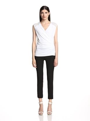 Calvin Klein Women's Cap Sleeve Cross Front Top (White)