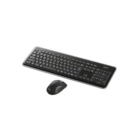 iBUFFALO �����L�[�{�[�h 2.4GHz USB �p���^�O���t �u���b�N �}�E�X�Z�b�g BSKBW05BK