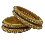 Gold Fabric Base Metal Fashion Bangle Set of 4