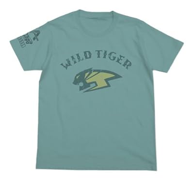 TIGER&BUNNY ワイルドタイガーロゴTシャツ セージブルー サイズ