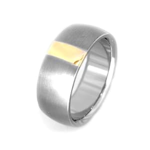 【クリックで詳細表示】(アミダモール)Ami D’amour チタンリング 上面K18YGパーツ入り 7mm幅 特注20号 R0020aj-XXX200XX