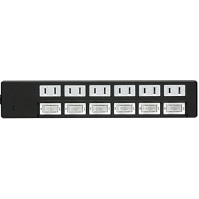iBUFFALO OA�^�b�v 2�s�� 6�� ���T�[�W �ʃX�C�b�`�t 2.5m �u���b�N BSTA26E25BK