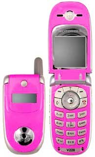  Magenta - Motorola V220 Cell Phone Protector Skin Decals - Faceplates
