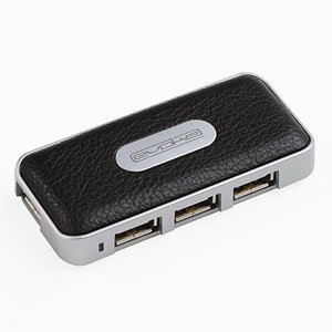 【クリックで詳細表示】シグマAPO フェイクレザーデザイン USB4ポートハブ レザーブラック HBH4LABK