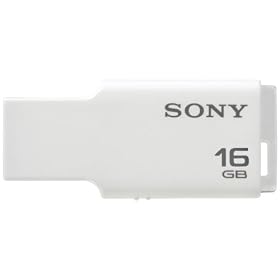 SONY �X����&�R���p�N�g USB�������[ �|�P�b�g�r�b�g16GB �z���C�g �L���b�v���X USM16GM W