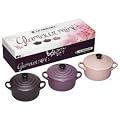 ���E�N���[�[ �~�j�R�R�b�g 10cm�@3�Z�b�g Le Creuset Glamour�@�s���N�{�p�[�v���{���C�g�p�[�v���y���s�A���i�z
