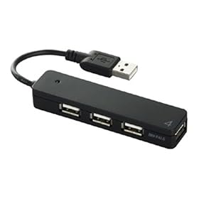 iBUFFALO �yPS3����m�F�ρzUSB2.0Hub �o�X�p���[ 4�|�[�g �u���b�N BSH4U06BK