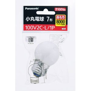【クリックで詳細表示】パナソニック 小丸電球7形Gタイプ・長寿命タイプ【1個入】Panasonic 100V2CL1P