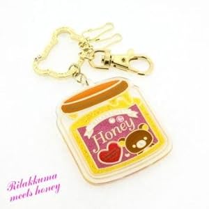 【クリックでお店のこの商品のページへ】リラックマ♪ハニー&スマイルシリーズ プラキーホルダー(はちみつビン)AY-77601
