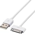 ELECOM iPhone4/4S/3GS/3G/��Pod �Ή��[�d�E�ʐM�P�[�u�� 0.3m �z���C�g MPA-UAD03WH