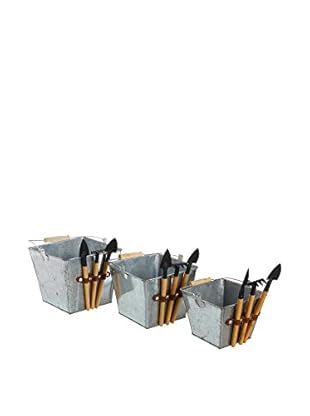 CALIFORNIA SURF Blumentopf 3er Set grau