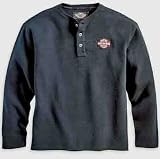  Harley Davidson Men's Long Sleeve Henley Shirt. Embroidered graphics. 99011-07VM; 99012-07VM