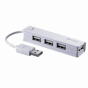 【クリックで詳細表示】iBUFFALO USB2.0Hub バスパワー 4ポート 白箱 RoHS対応 ホワイト BSCPH401WH