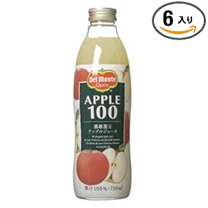 【クリックでお店のこの商品のページへ】デルモンテ アップル 100% 750ml×6本